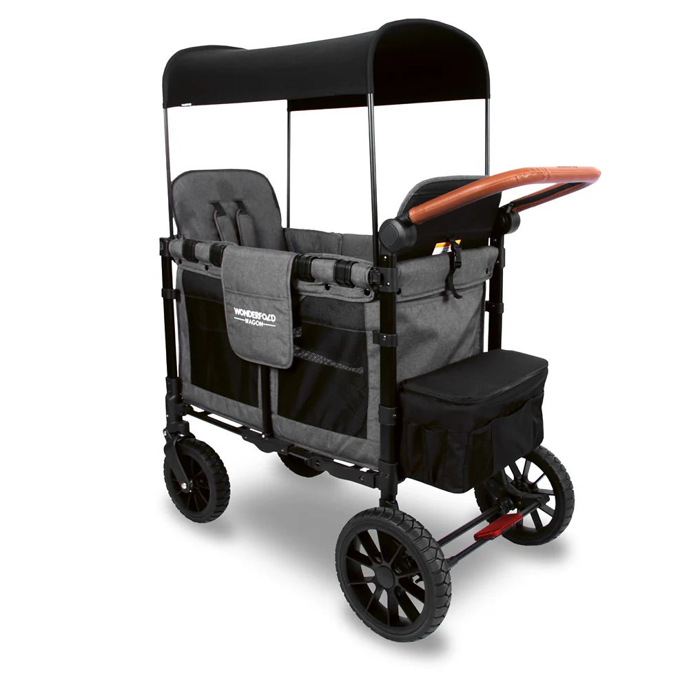 WonderFold W2 Luxe Stroller Wagon - Charcoal Grey - Image 3