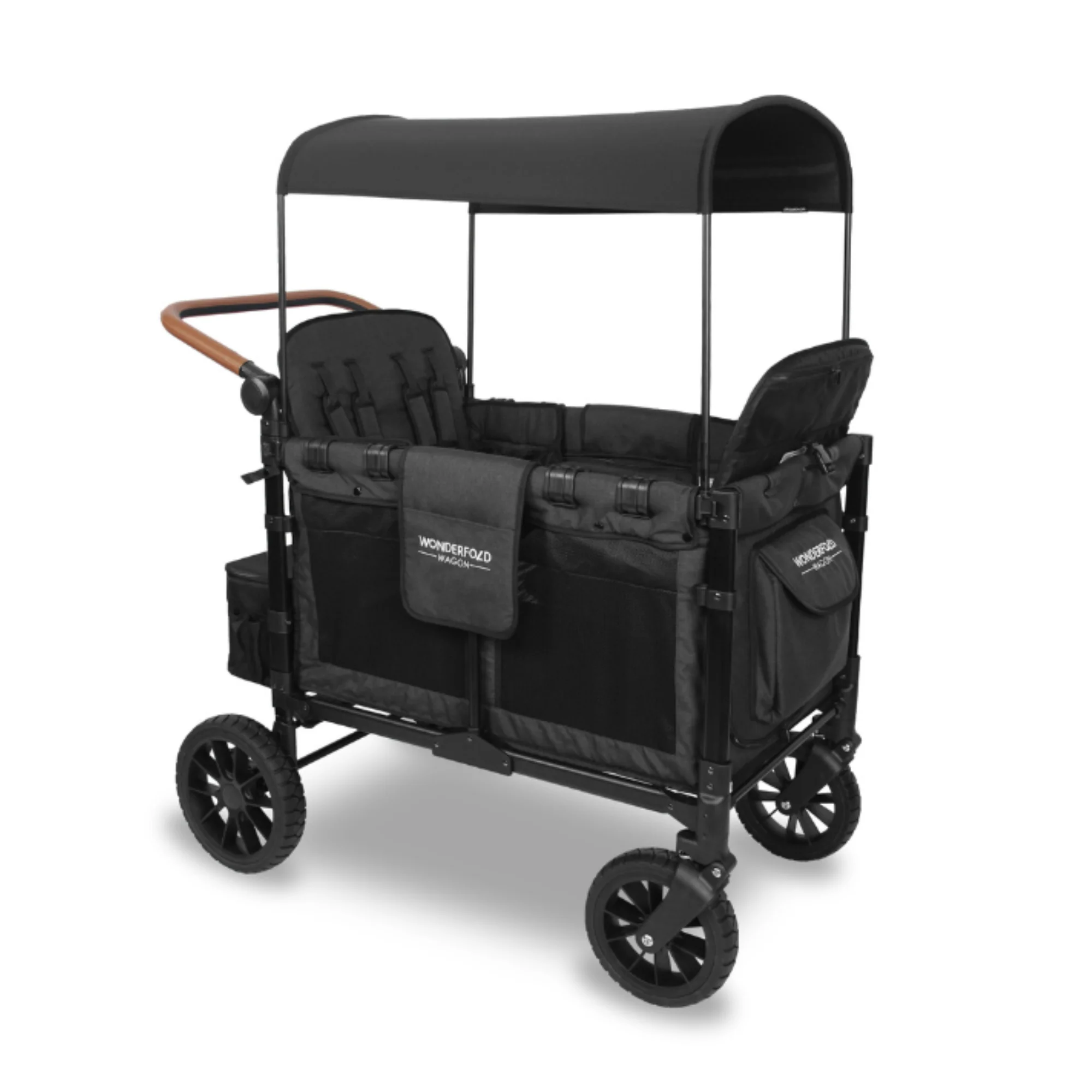 WonderFold W4 Luxe Stroller Wagon - Volcanic Black - Image 5