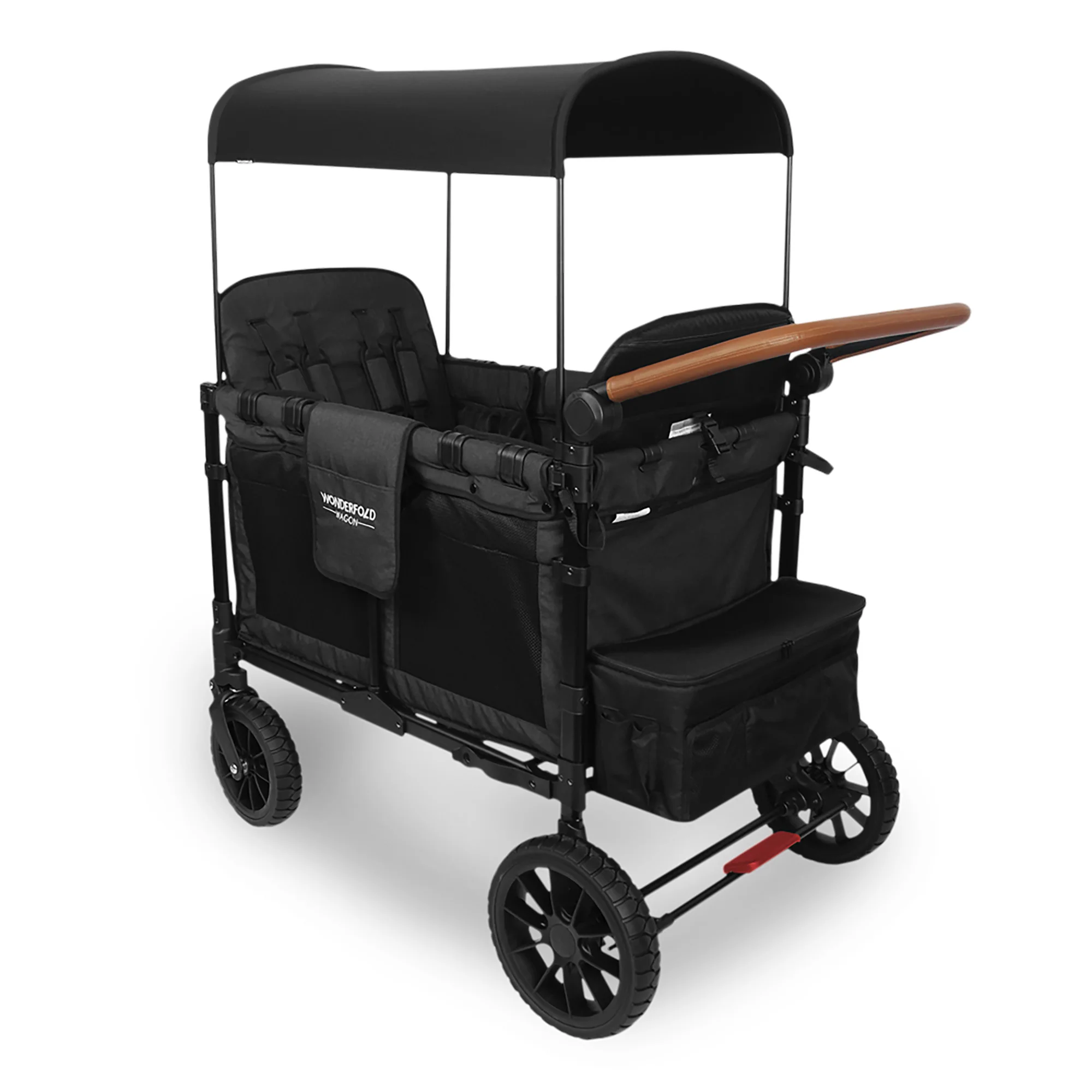 WonderFold W4 Luxe Stroller Wagon - Volcanic Black - Image 6