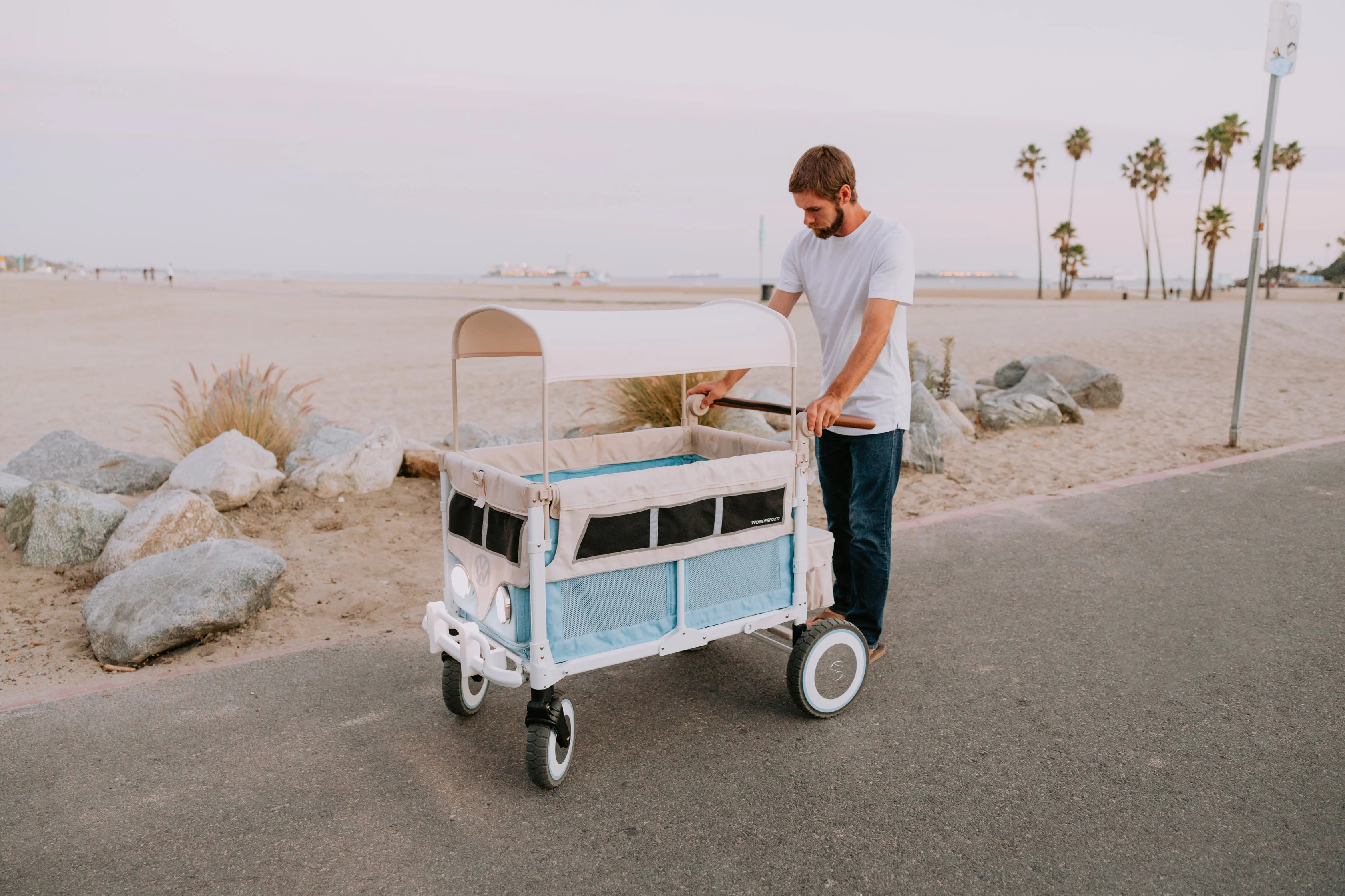 WonderFold W4 Volkswagen Stroller Wagon - Bondi Blue - Image 21
