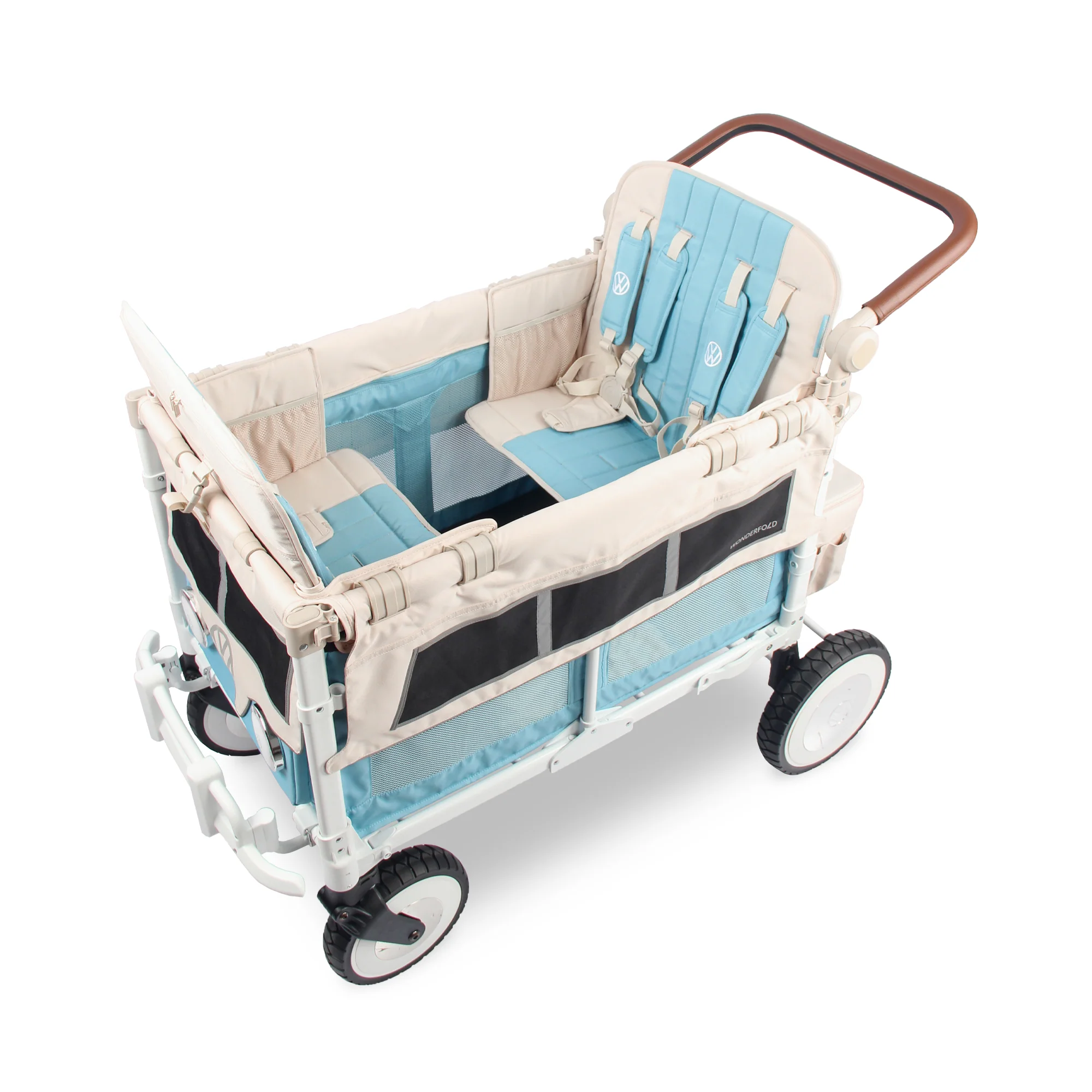 WonderFold W4 Volkswagen Stroller Wagon - Bondi Blue - Image 6