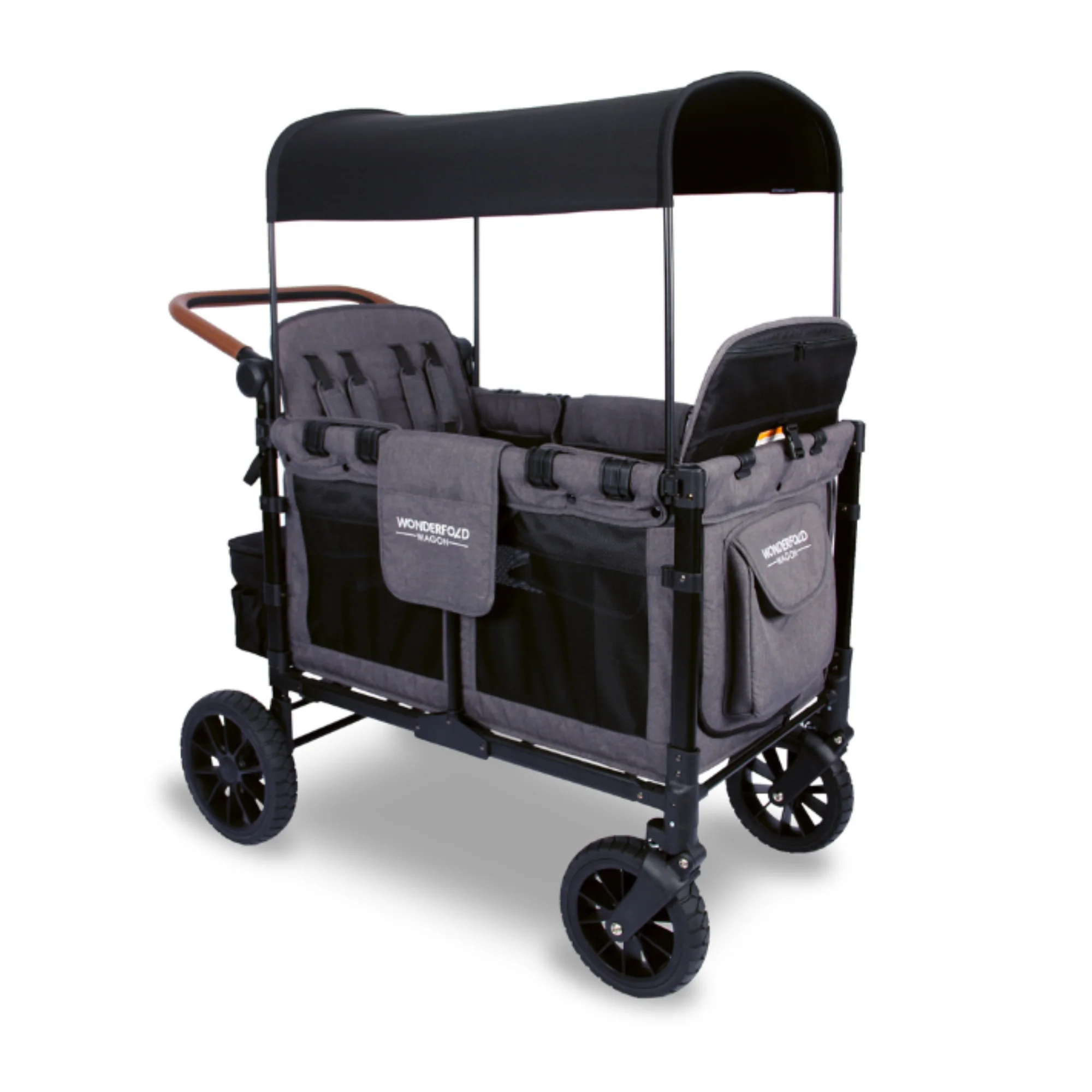WonderFold W4 Luxe Stroller Wagon - Charcoal Grey - Image 4