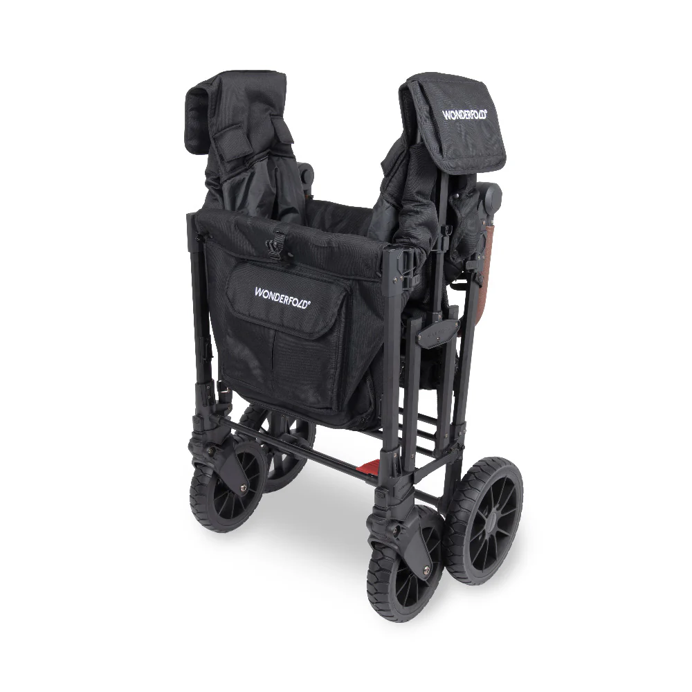 WonderFold W4 Luxe Pro Stroller Wagon - Jet Black - Image 3