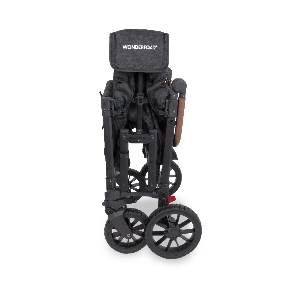WonderFold W4 Luxe Pro Stroller Wagon - Jet Black - Image 4