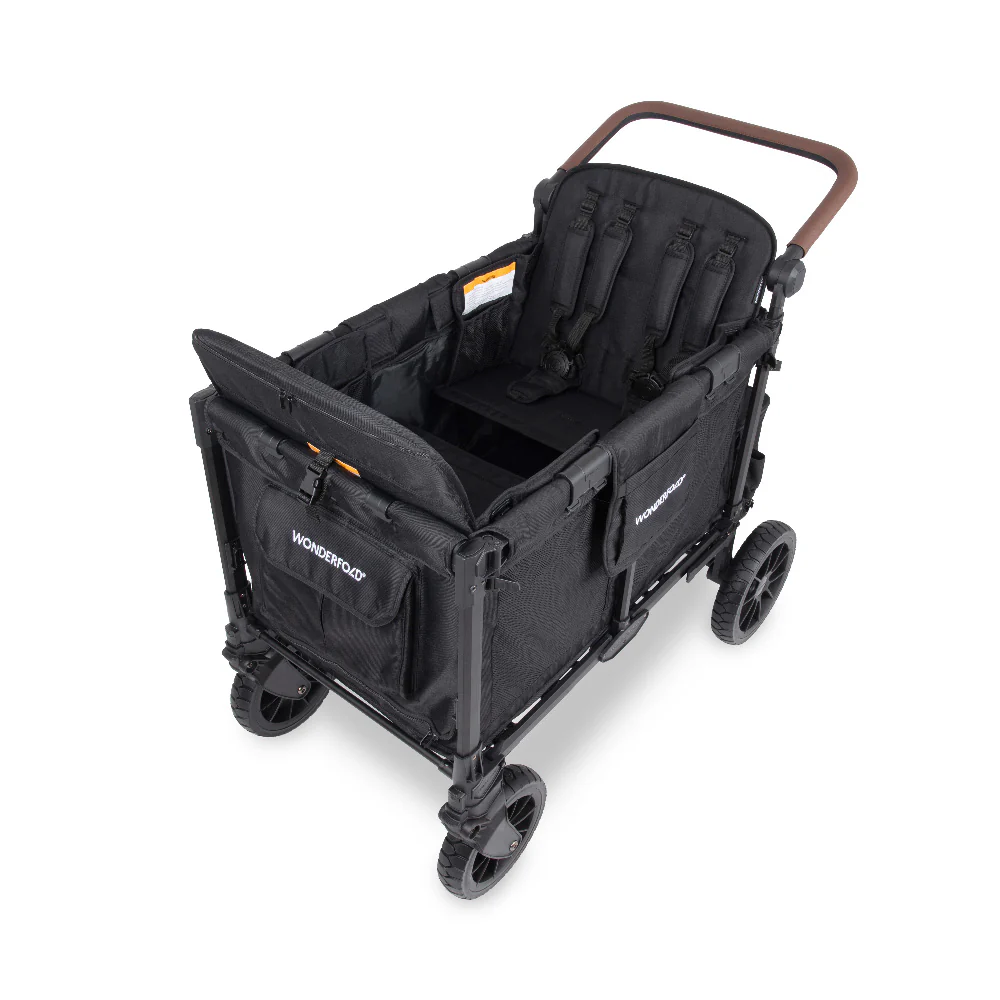 WonderFold W4 Luxe Pro Stroller Wagon - Jet Black - Image 7