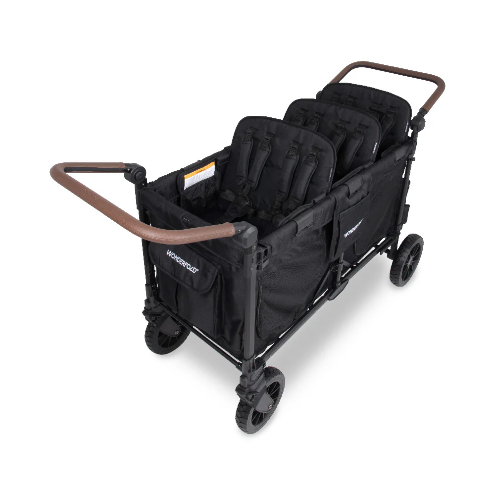 WonderFold W6 Luxe Pro Stroller Wagon - Jet Black - Image 4