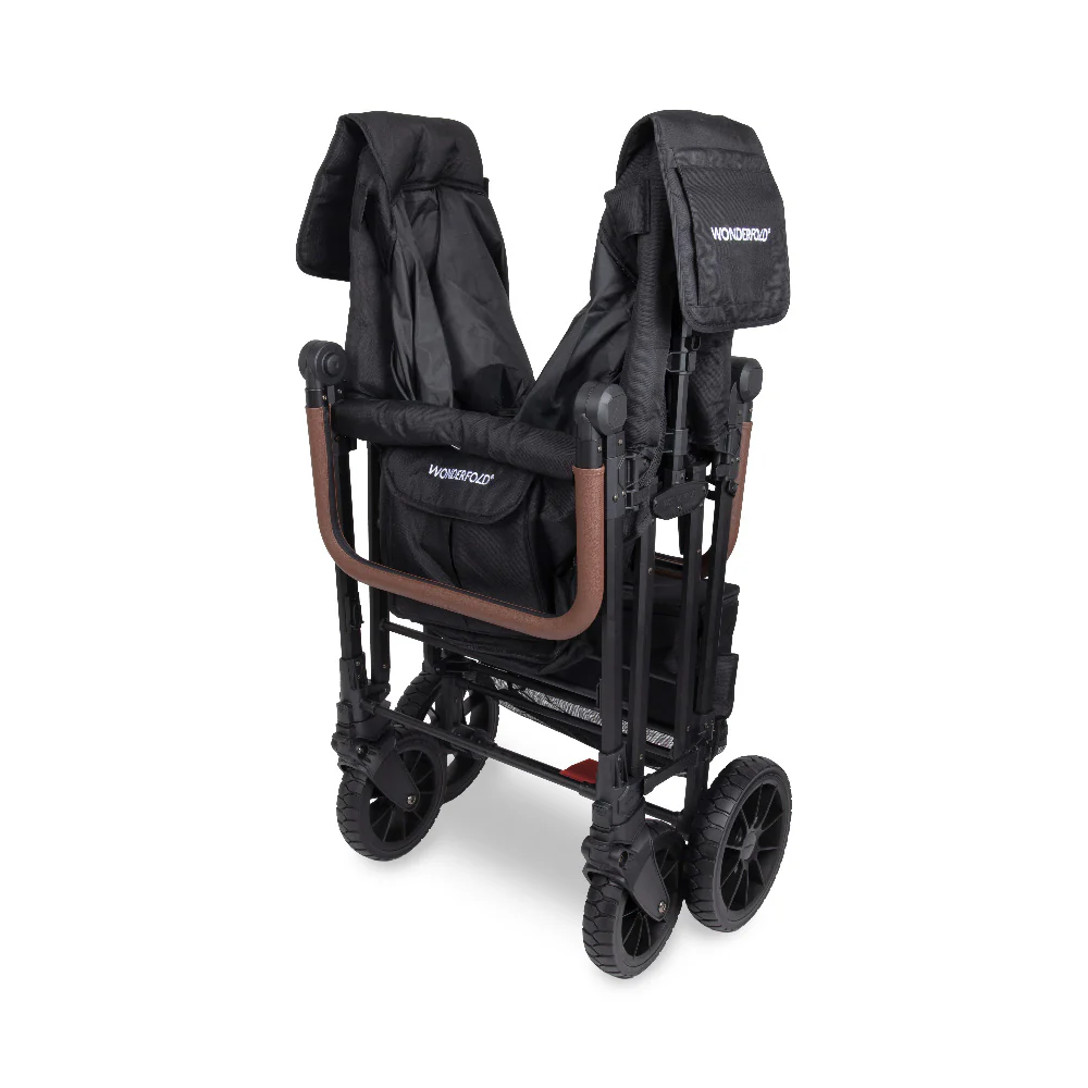 WonderFold W6 Luxe Pro Stroller Wagon - Jet Black - Image 6